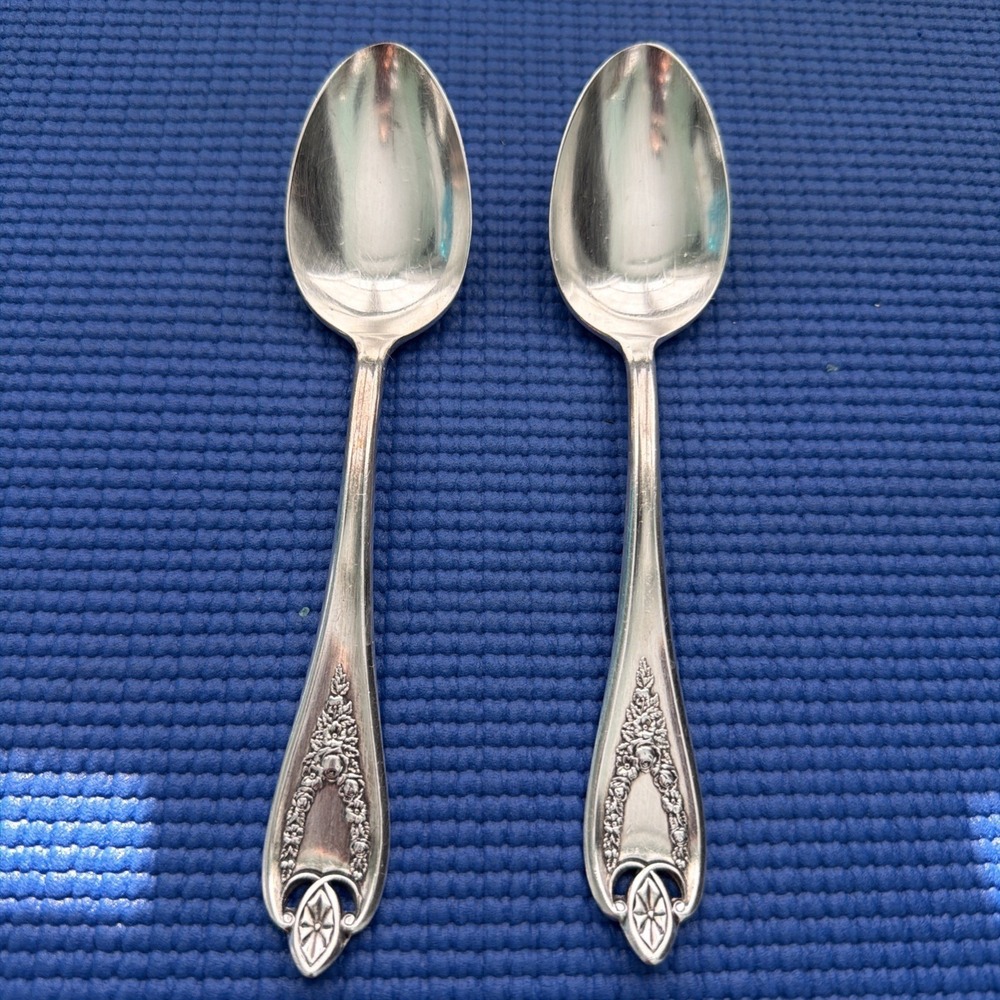 1847 Rogers Bros Old Colony Silverplate XS Triple spoons 7", Set Of 2